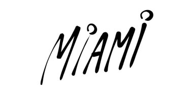 Miami şehrinin el yazısı. El yazısıyla yazılmış metin işareti.