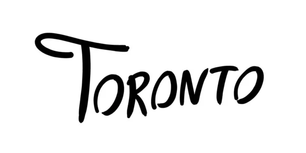 Toronto City Name Handwriting Handwritten Word Text Sign — Stock Vector