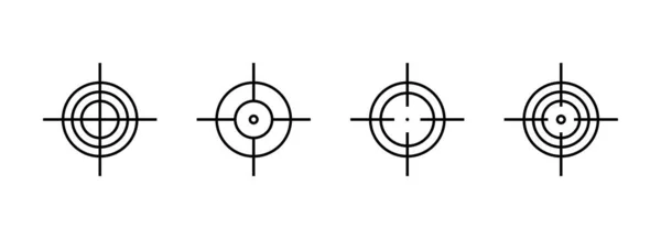 Conjunto Cruces Vectoriales Crosshair Símbolos Para Rifle Francotirador Videojuego — Archivo Imágenes Vectoriales