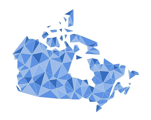 Mapa Poligonal Canadá Mapa Vetorial Geométrico Abstrato Baixo Estilo Poli — Vetor de Stock