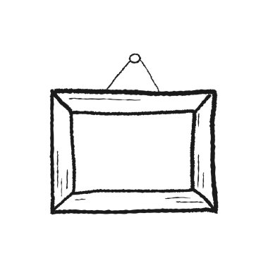 Resim çerçevesi çizimi. Vektör illüstrasyon resim çerçeve karalama.