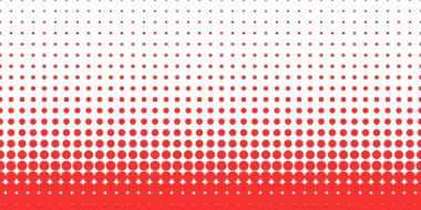 Halftone dot retro background. Red on white half tone gradient vector pattern. Polish flag colors.