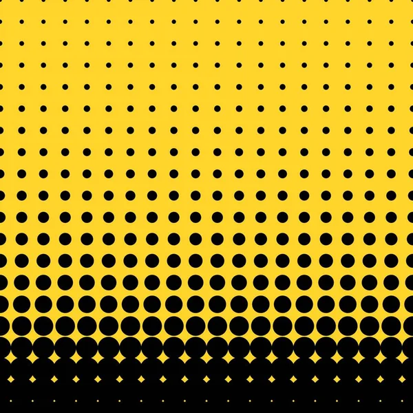 Halbtonpunkt Retro Hintergrund Schwarz Auf Gelb Halbton Gradienten Vektormuster — Stockvektor