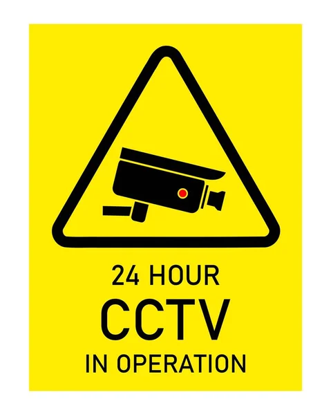 Cctv Monitoring Warning Sign Vector Sticker Design Video Surveillance Cctv — Image vectorielle