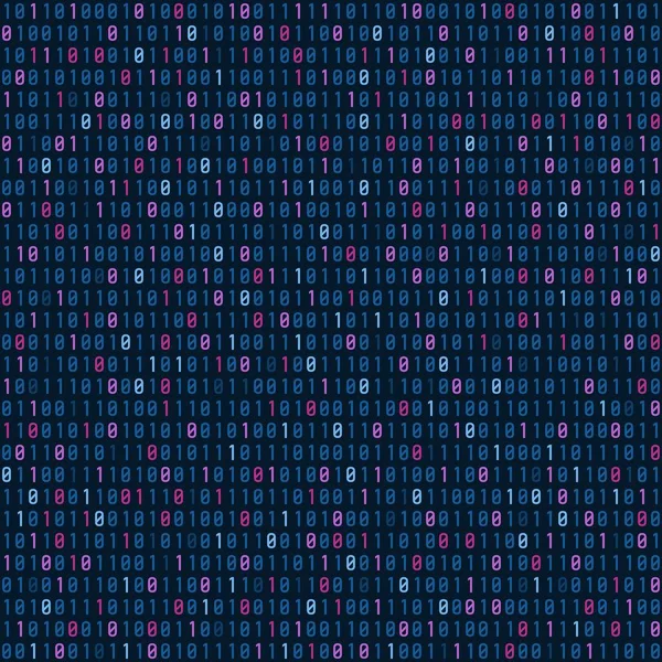 Binární Kód Hladké Vektorové Textury Abstraktní Modré Binární Pozadí — Stockový vektor
