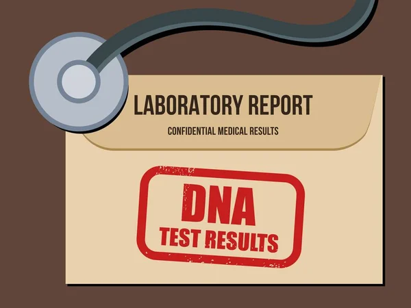 Dna Test Results Genetic Laboratory Dna Testing Report Vector Illustration — 图库矢量图片