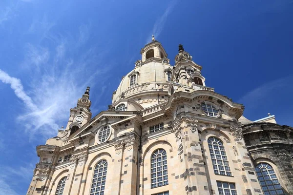 Tysk Arkitektur Dresden Frauenkirche Kyrka Religiöst Landmärke Dresden Tyskland — Stockfoto