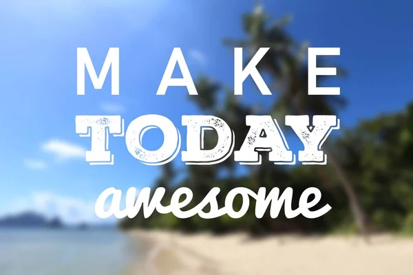 Make Today Awesome Lettering Sign Social Media Content Banner — Stock fotografie