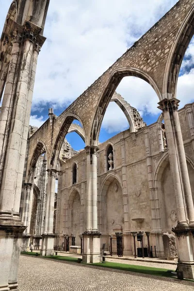 Lisbon City Portugal Carmo Convent Church Ruined Earthquake Portuguese Name — Stockfoto