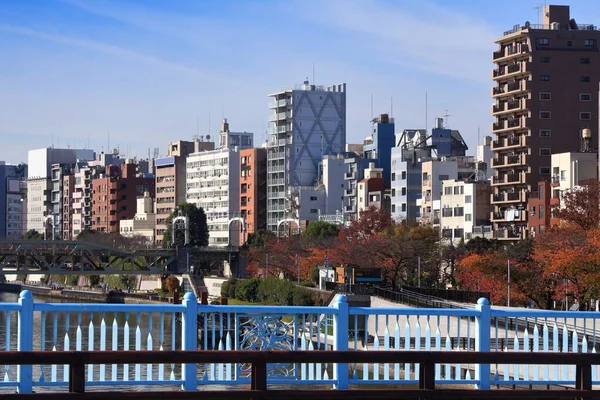 Hanakawado Neighborhood Taito Ward Tokyo City Japan Sumida River Waterfront — Zdjęcie stockowe