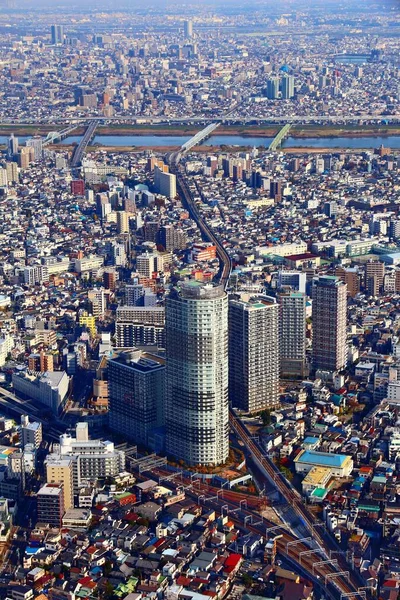 Tokyo Cityscape Aerial City View Sumida Ward Hikifune Yahiro Neighborhood — ストック写真