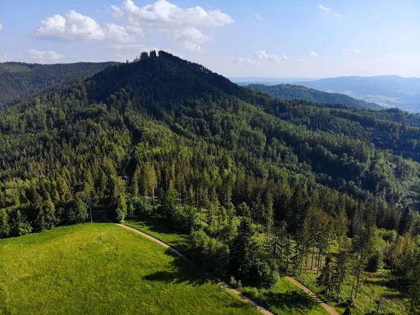 Beskid Slaski Οροσειρά Silesian Beskids Στη Νότια Πολωνία Διαδρομή Πεζοπορίας — Φωτογραφία Αρχείου