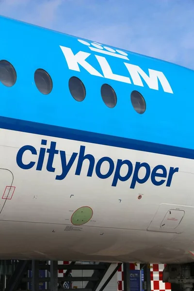 Amsterdam Nizozemsko Července 2017 Klm Cityhopper Fokker 100 Letišti Schiphol — Stock fotografie