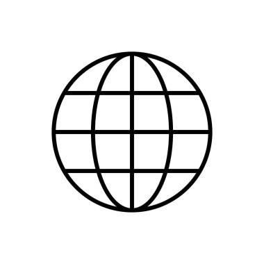 Küre çizgileri sembolü. Minimum küresel kablo çizgileri vektör illüstrasyonu. İzole edilmiş simge.