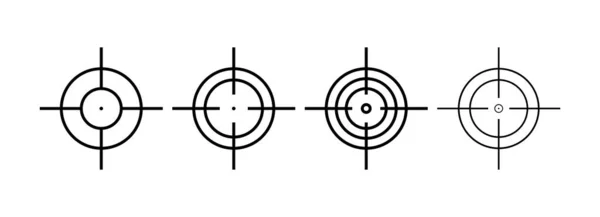 Gun Sight Crosshairs Vector Crosshair Icon Collection Isolated Symbol — Archivo Imágenes Vectoriales