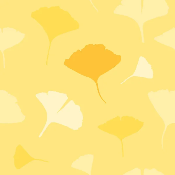 Ginkgo Vector Drawing Seamless Pattern Ginkgo Leaves Doodle Fashion Texture — Image vectorielle