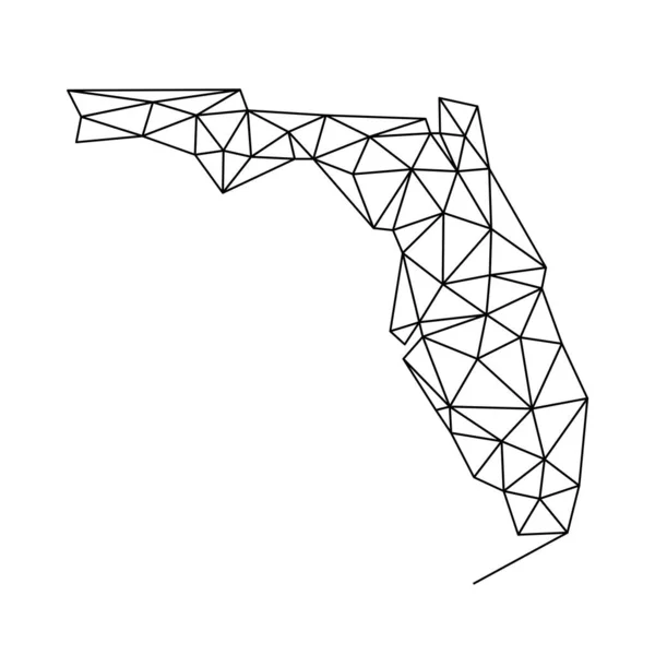Florida Stat Enkel Polygon Karta Låg Poly Trendig Stil Vektor — Stock vektor