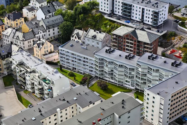 Alesund City Norway Aerial View Aksla Mountain Residential District — стоковое фото