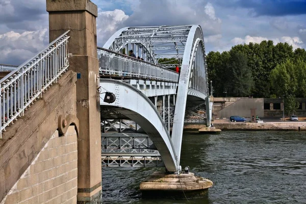 Passerelle Debilly foot bridge over River Seine in Paris city, France.