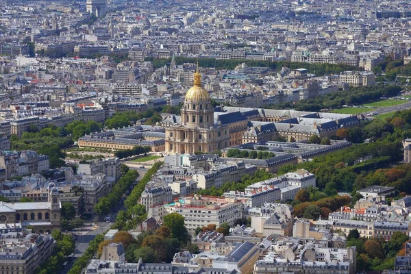 Paris city, France. Aerial cityscape view with Invalides Palace. 7th arrondissement of Paris.