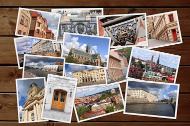 Gothenburg city photo stack. Travel place landmarks photo collage from Gothenburg, Sweden.