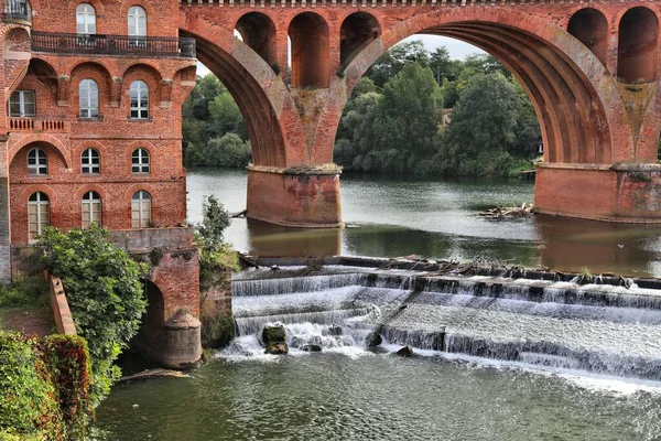 Albi Frankreich Pont Neuf Brücke Über Den Tarn Wassertreppe — Stockfoto