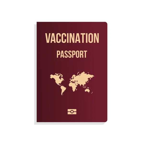 Impfpass Isolierter Vektor Konzeptioneller Impfpass Internationaler Ausweis Roter Einband — Stockvektor