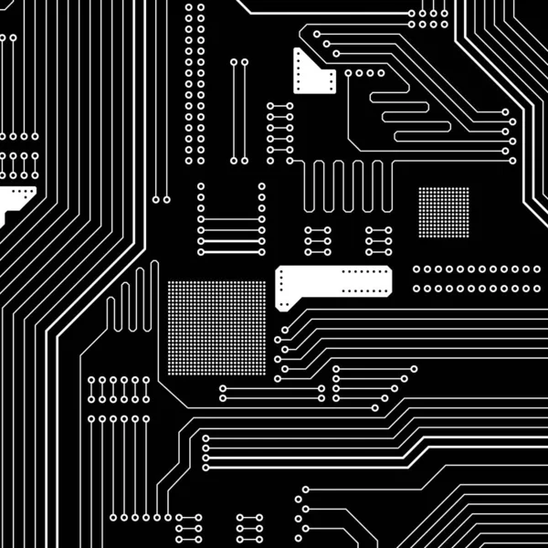 Circuit Board Connection Digital Technology Background Black White Vector Electronic — Διανυσματικό Αρχείο