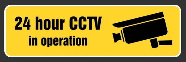 Cctv Operation Warning Sign Vector Sticker Design Cctv Warning — Stockvektor