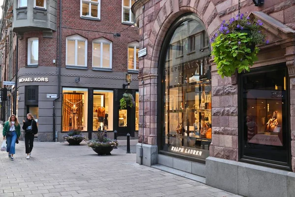 Stockholm Sweden August 2018 Ralph Lauren Michael Kors Fashion Store — Fotografia de Stock