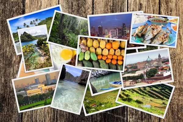 Filippijnen Foto Stack Reizen Plaats Oriëntatiepunt Foto Collage — Stockfoto