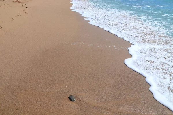 Kenting Beach Tayvan Beyaz Köpüklü Dalgalarla Plaj Kumu Kopyalama Alanı — Stok fotoğraf