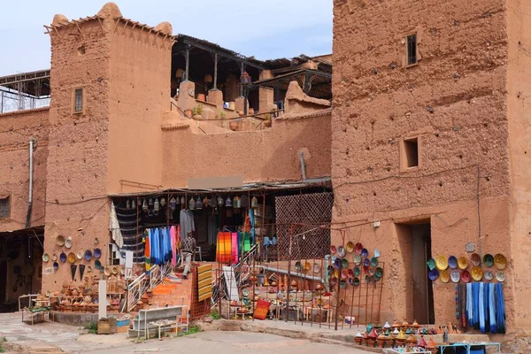 Ouarzazate Utcai Piacon Kézműves Termékek Marokkóban Marokkói Kézműves Kerámia Souk — Stock Fotó