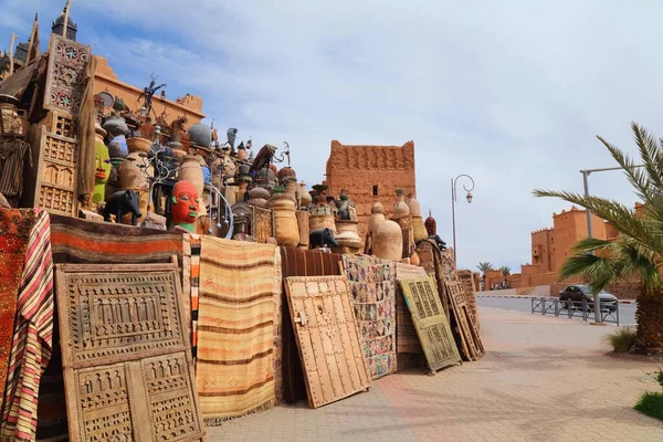 Ouarzazate Mercado Rua Produtos Antigos Artesanais Marrocos Mercado Marroquino Pulgas — Fotografia de Stock