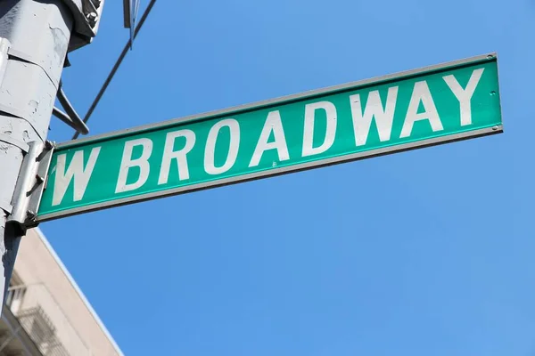 Нью Йоркська Вулиця Знаменитий Знак Західного Бродвею Манхеттені — стокове фото