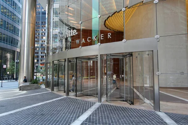 Chicago Eua Junho 2013 Entrada Para Deloitte Tower South Wacker — Fotografia de Stock