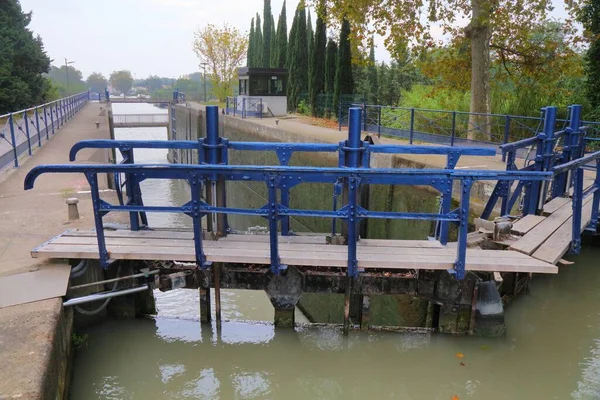 Namierz Canal Midi Beziers Francji Drogi Wodne Europie — Zdjęcie stockowe