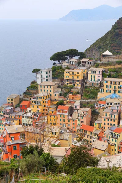 Cinque Terre Italie Riomaggiore Ville Pêcheurs Inscrite Patrimoine Mondial Unesco — Photo