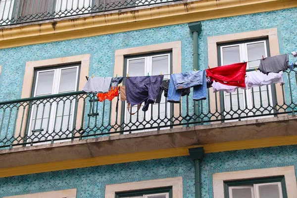 Lisbon City Portugal Mouraria District View Drying Laundry — Stock Photo, Image