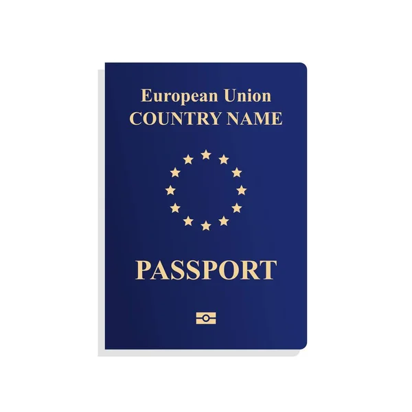 Паспорт Охоплює Шаблон Ізольований Синій Міжнародний Векторний Паспорт Передній Шаблон — стоковий вектор
