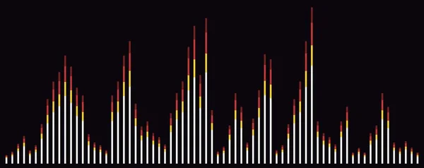 Jednoduchý Vektor Úrovně Zvuku Zobrazení Zvukové Vlny Grafika Zvukových Vln — Stockový vektor