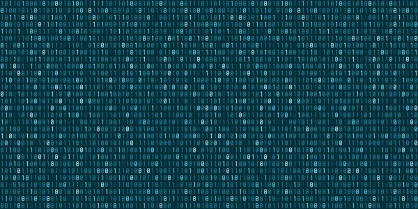 Binary Code Seamless Vector Texture Abstract Blue Binary Background — Stock Vector