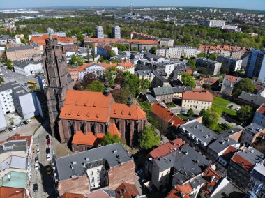 Polonya 'da Gliwice şehri. Gliwice Old Town silueti.