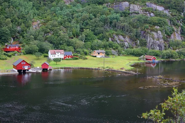 Сельский Пейзаж Полуострова Листа Норвегии Рыбацкие Хижины Вансе — стоковое фото