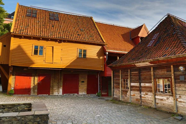 Bergen, Norveç. Bryggen Liman Bölgesi - UNESCO Dünya Mirası Bölgesi.