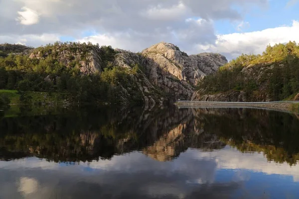 Seenlandschaft Langevatnet Norwegen Der Nähe Von Flekkefjord Vest Agder — Stockfoto