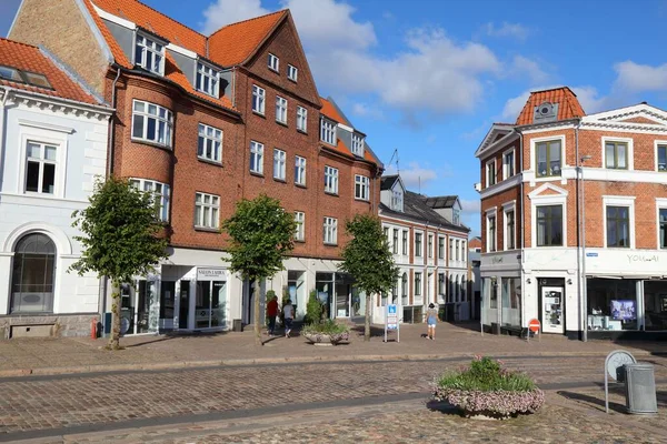 Hjorring Dänemark Juli 2020 Straßenansicht Hjorring Stadt Der Region Nordjütland — Stockfoto