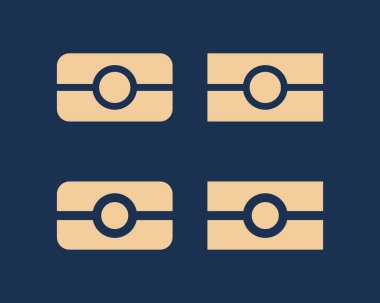 Biyometrik pasaport sembolü. Uluslararası biyometrik kimlik için düz simge ayarlandı.