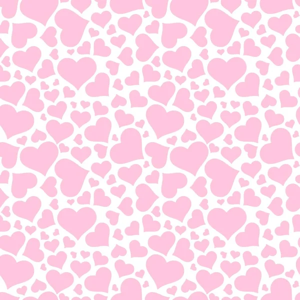 Heart Pattern Vector Hearts Texture Pink White Seamless Hearts Pattern — Stock Vector