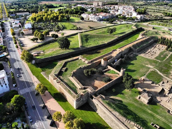 Ciutadella Roses Citadela Růží Letecký Pohled Španělsku Historické Opevnění Okrese — Stock fotografie